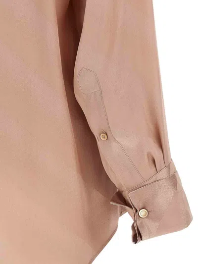 Dries Van Noten Long Sleeve Shirt Bow Detail In Pink