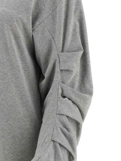 Dries Van Noten T-shirt With Pleated Sleeves Heynas In Gray