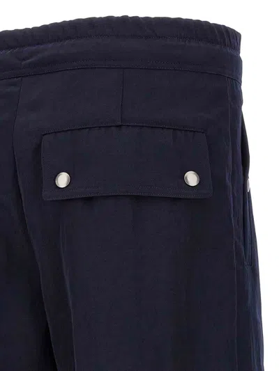 Dries Van Noten Wide Black Cotton Trousers In Blue
