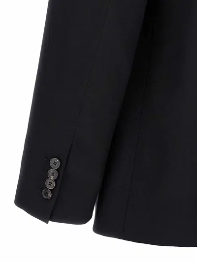 Dries Van Noten Double Breasted Wool Jacket With Notched Lapels In Black