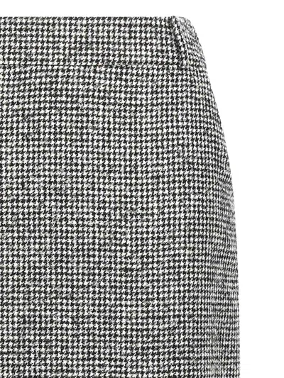 Ermanno Scervino Houndstooth Sheath Longuette Skirt With Back Split In Gray