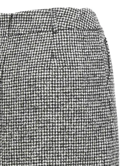 Ermanno Scervino Houndstooth Sheath Longuette Skirt With Back Split In Gray