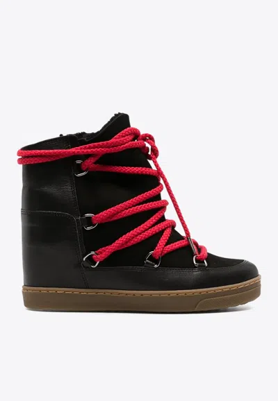 Isabel Marant Nowles Suede Ankle Boots In Black