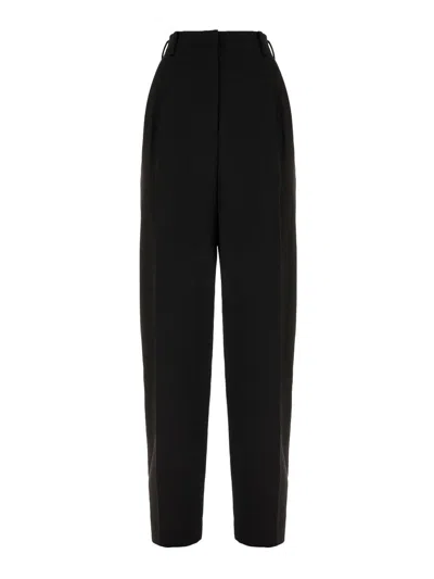 Givenchy Wool Trousers With Pleated Design And Button Detail In Black