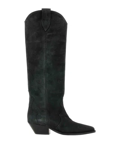 Isabel Marant Denvee Suede Leather Boots In Animal Print