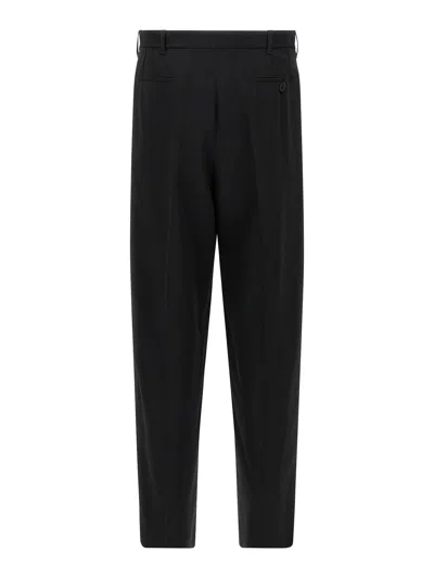 Marni Virgin Wool With Contrast Side Bands Trousers In Black