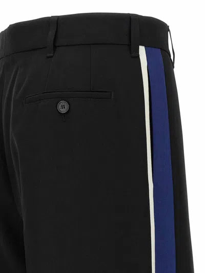 Marni Virgin Wool With Contrast Side Bands Trousers In Black