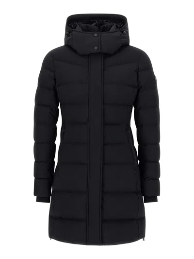 Moose Knuckles Watershed 3 Water Resistant 800 Fill Power Down Puffer Coat With Genuine Shearling Tr In Black