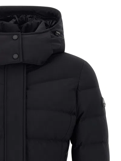 Moose Knuckles Watershed 3 Water Resistant 800 Fill Power Down Puffer Coat With Genuine Shearling Tr In Black