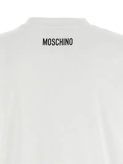 Moschino Graphic Print Relaxed Fit Short Sleeve Top In White