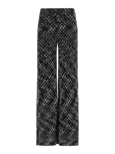 Missoni Crochet-knit Space-dyed Wool-blend Wide-leg Pants In Black