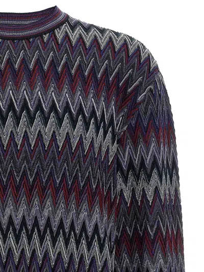 Missoni Zigzag Pattern Sweater Sweaters And Cardigans Blue In Multi