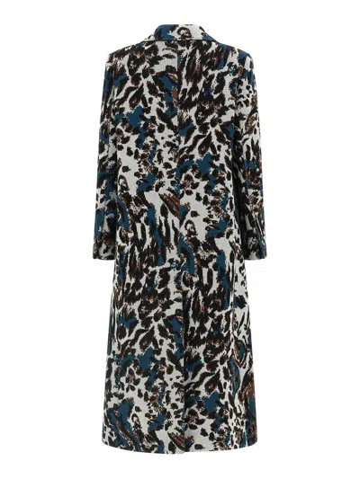 Missoni Long Animal Print Coat Featuring Pockets In Multi