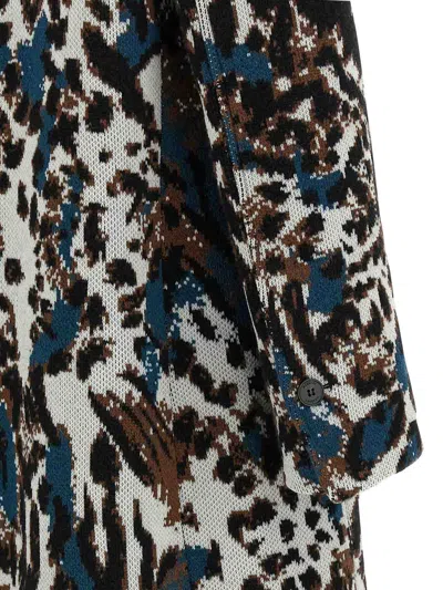 Missoni Long Animal Print Coat Featuring Pockets In Multi