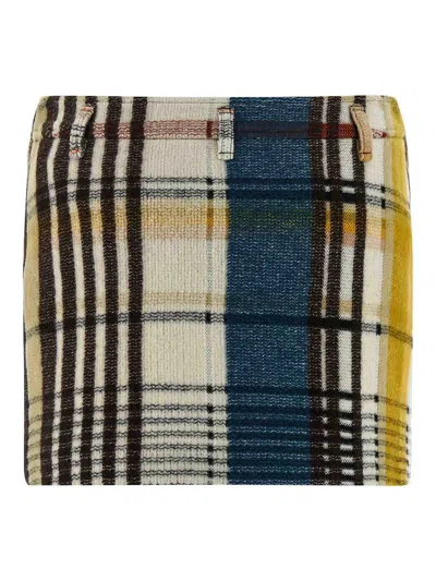 Missoni Plaid Mini Skirt Belt Loops In Multi