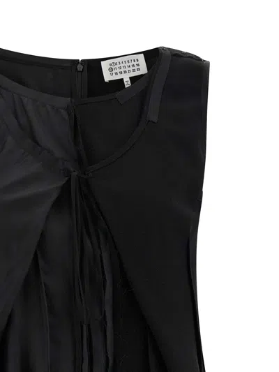Maison Margiela Anonymity Of The Lining Asymmetrical Wool Dress In Black