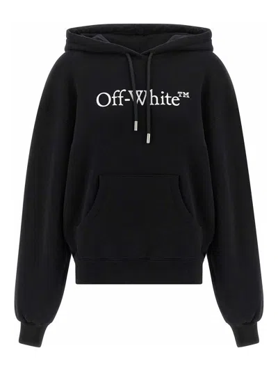 Off-white Big Logo Bookkish Hoodie In Black