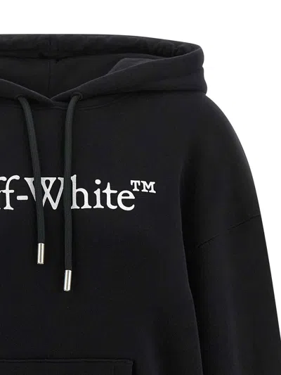 Off-white Big Logo Bookkish Hoodie In Black