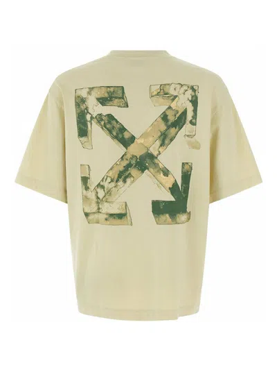 Off-white Cloudy Arrow Skate Crewneck T-shirt In Yellow