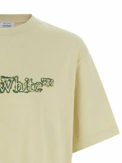 Off-white Cloudy Arrow Skate Crewneck T-shirt In Yellow