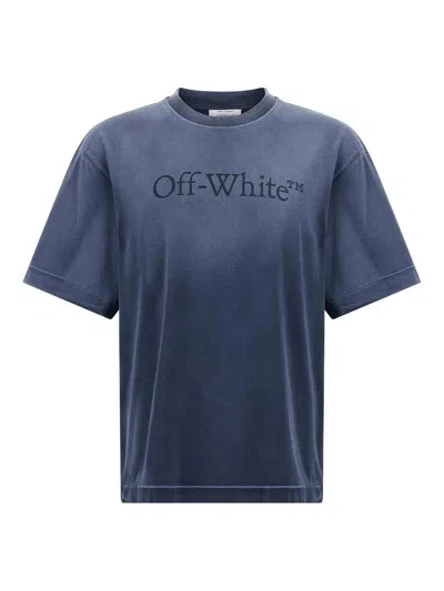 Off-white Vintage Round Neck Short Sleeve T-shirt In Blue
