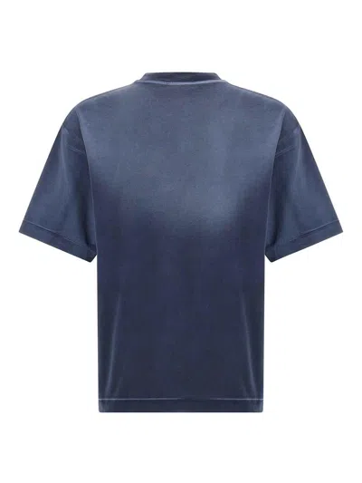 Off-white Vintage Round Neck Short Sleeve T-shirt In Blue