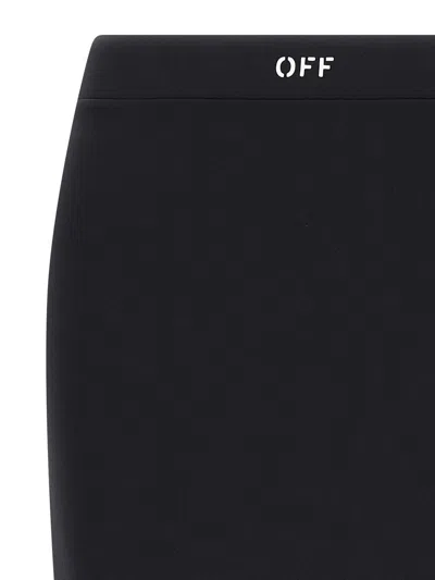 Off-white Black Pencil Skirt With Off Logo