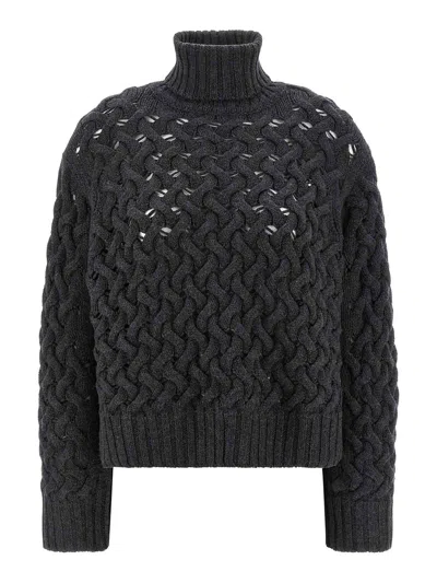 P.a.r.o.s.h P. A.r. O.s. H. Knitted Wool Sweater In Gray