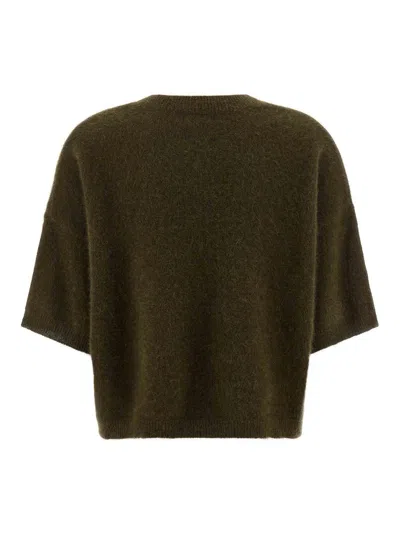 P.a.r.o.s.h Raccoon Wool Sweater Sweaters And Cardigans Green In Brown