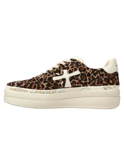 Premiata Animal Print Low Top Sneakers For Women In Animal Print