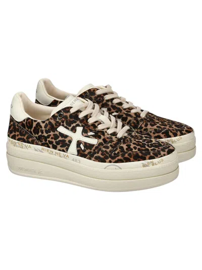 Premiata Animal Print Low Top Sneakers For Women In Animal Print