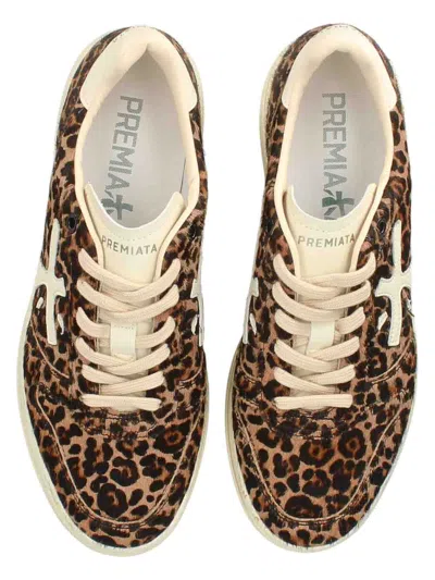 Premiata Animal Print Low Top Sneakers For Women In Animal Print