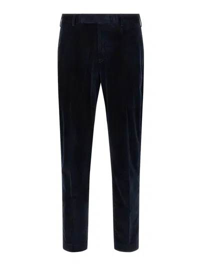 Pt Torino Pleat-front Corduroy Trousers In Blue