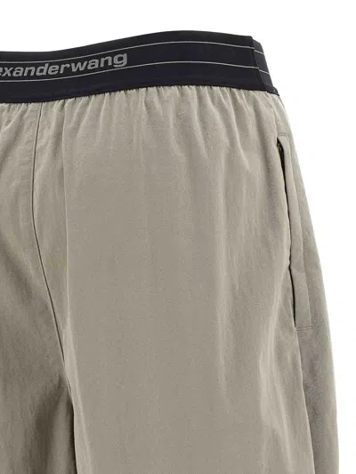 Alexander Wang Wide Leg Pants Featuring Elastic Waistband In Green