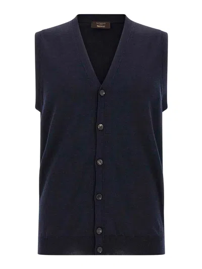 Zanone Flexwool Vest In Blue