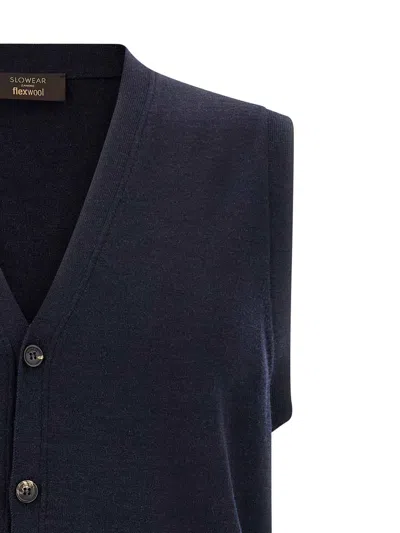 Zanone Flexwool Vest In Blue