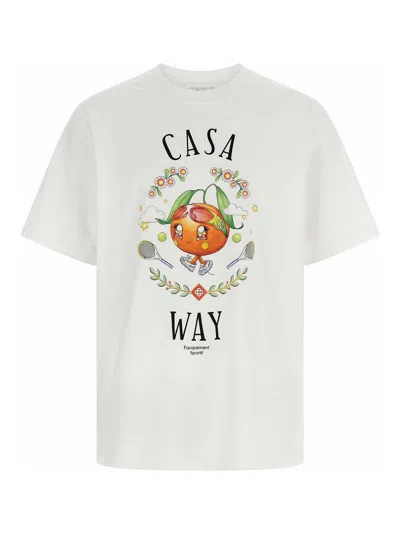 Casablanca Print T-shirt In White