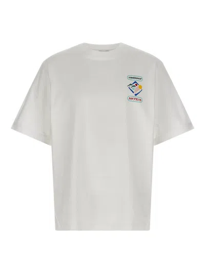 Casablanca Montagne Ondulee Crewneck T-shirt In White