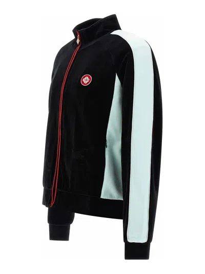 Casablanca High Collar Sweatshirt Featuring Contrast Panels In Black