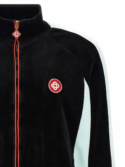 Casablanca High Collar Sweatshirt Featuring Contrast Panels In Black