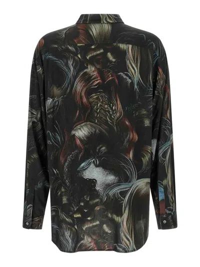 Magliano 'artistic Print Long Sleeves Shirt' In Brown
