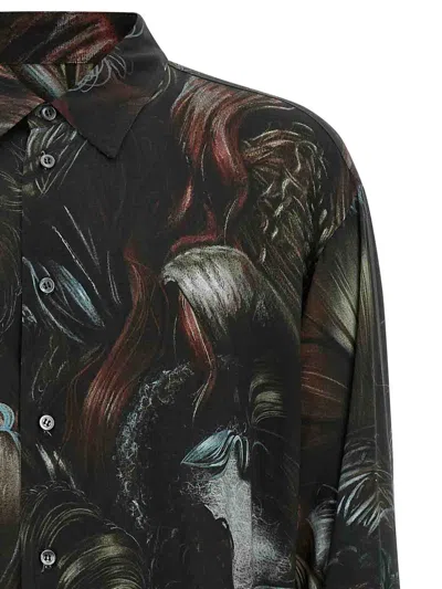 Magliano 'artistic Print Long Sleeves Shirt' In Brown