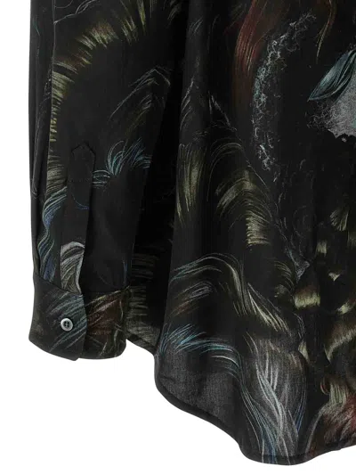 Magliano 'artistic Print Long Sleeves Shirt' In Brown