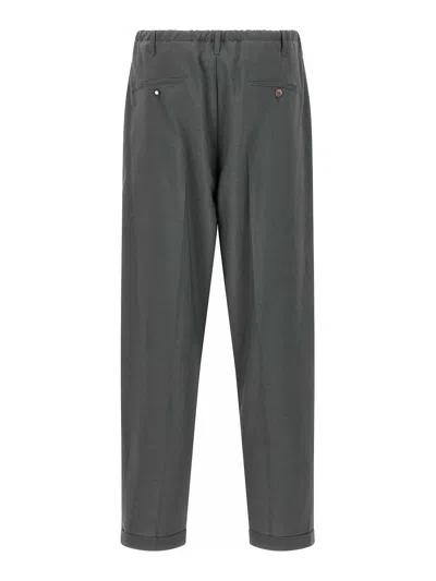 Magliano Pleated Elastic Waist Trousers With Back Pocket In Gray