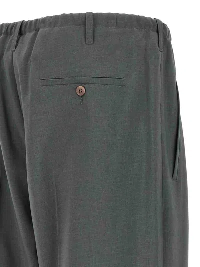 Magliano Pleated Elastic Waist Trousers With Back Pocket In Gray