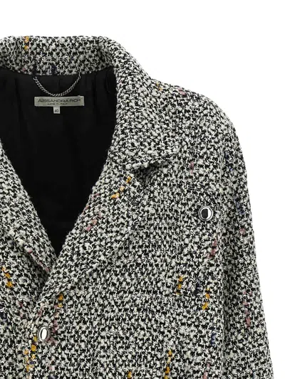 Alessandra Rich Tweed Bomber Jacket In White