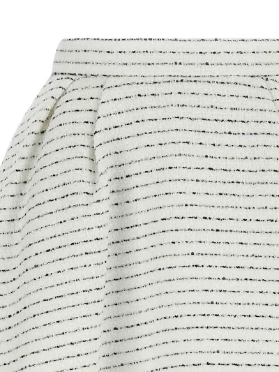 Alessandra Rich Tweed Skirt With A-line Silhouette And High Waist In White