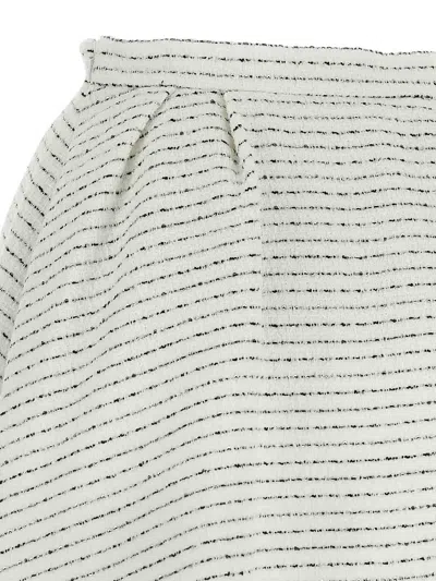 Alessandra Rich Tweed Skirt With A-line Silhouette And High Waist In White