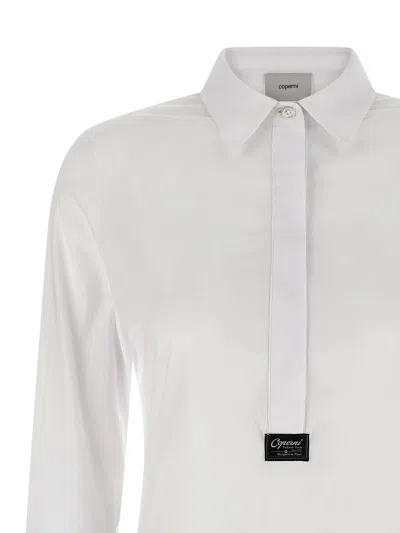 Coperni Bodysuit Collar Pointed Long Sleeves In Metallic