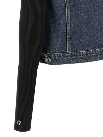 Coperni Hybrid Denim And Knit Jacket In Blue
